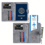 Fashion RFID Anti-theft Travel Wallet - Spacious and Safe, with Zipper Closure, Can Hold Passport, Bank Cards, Credit Cards, Photos, ID Cards, SIM Cards, Change, with Zipper Closure, Suitable for Going Out, Gift, Plot Person
