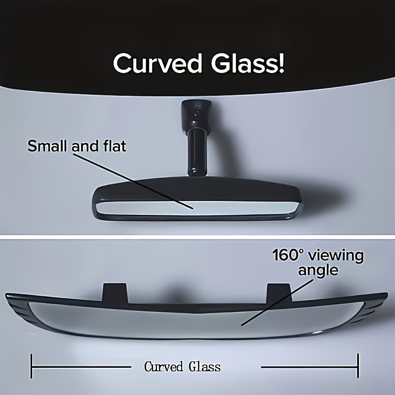 1PC Wide-Angle Panoramic Car Rearview Mirror: Enhances Blind Spot Visibility &amp; Large Field of View - Durable ABS Material