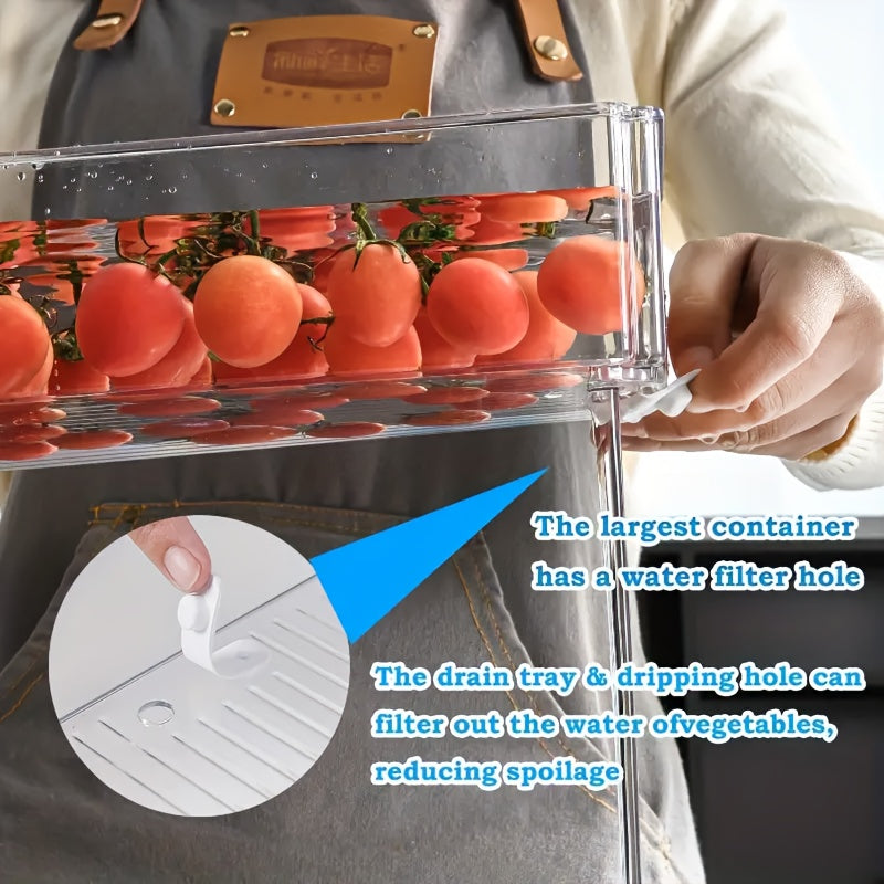 Stackable Refrigerator Organizer Bins with Lids - BPA-Free Leakproof Clear PP Storage Containers - Airtight Meal Prep System - Reusable, Stackable Kitchen Organizing Boxes for Fruits, Vegetables, Meats, Grains - Essential for