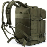 45L Tactical Backpack - Water-Resistant Oxford Fabric, Zip Closure, Ideal For Hiking, Trekking & Fishing