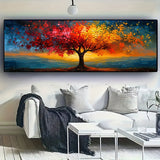 Impresión en lienzo extragrande del Árbol de la Vida: arte abstracto para pared, decoración moderna del hogar, con patrones geométricos, ideal para sala de estar, dormitorio, cocina y baño. Sin marco.