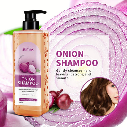 [Popular Choice] SUMAX Onion Biotin Scented Shampoo for Thicker, Fuller Hair - Reduces Loss, Enhances Shine, Controls Oil & Dandruff Removal, Suitable for All Hair Types, 500ml Large Capacity