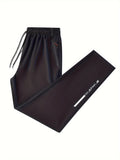 Pantalones deportivos con estampado del alfabeto para hombre, de secado rápido y con cordón, ideales para gimnasio, fitness y verano o otoño.