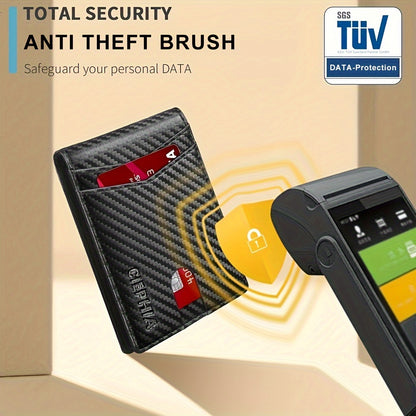 Men's Wallets Slim Bifold RFID Blocking Card Holder With 2 ID Window, Credit Card Holder Money Clips