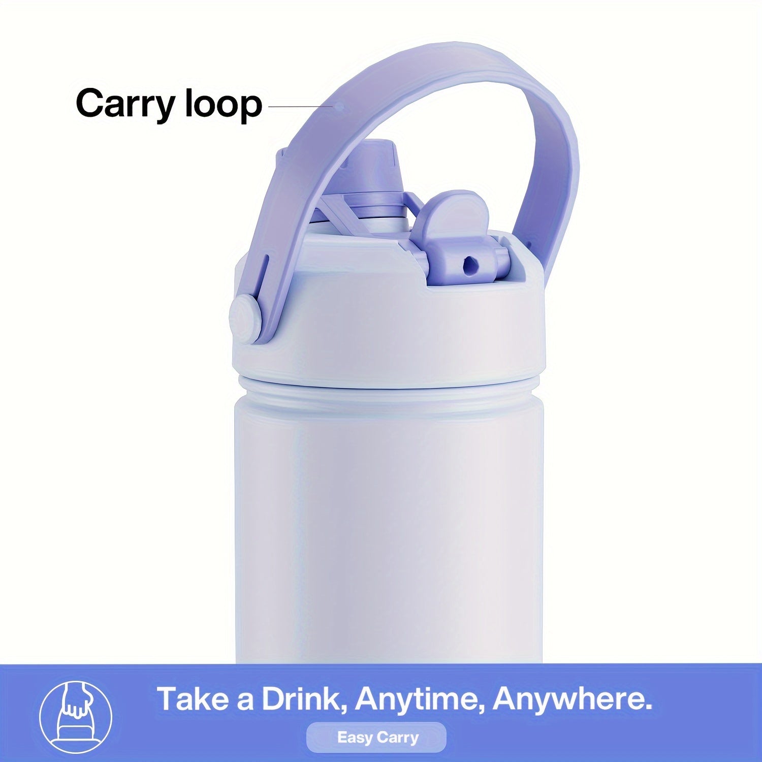 POWCAN 40oz Insulated Stainless Steel Water Bottle with Dual Handles - Leak-Proof, BPA-Free, Keeps Drinks Cold for 24 Hours, Ideal for Sports & Outdoor Activities, Wheat/Green/Light Purple Options