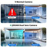 JOOAN 4K Outdoor Dual Lens PTZ WiFi Camera, 5G Compatible, Wall Hanging, 1296p Video, Two-Way Audio, HD Resolution, Application Control, Audio & Motion Alerts, Color Display, USB Power, without Battery, for Security Monitorin