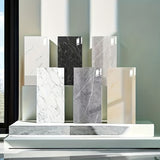 Paquete de 16 pegatinas de vinilo para pared con diseño de mármol contemporáneo, autoadhesivas y brillantes, resistentes al agua y al aceite, ideales para decorar salas de estar, dormitorios, cocinas, baños y salones.