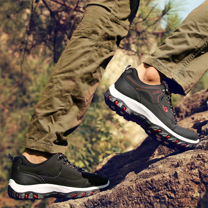 Botas de senderismo con cordones para hombre, resistentes y de talla grande, cómodas y antideslizantes, con suela suave para actividades al aire libre.