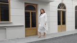 Plus Size Solid Layered Hem Dress, Casual Long Sleeve Dress For Spring &amp; Fall, Women's Plus Size Clothing