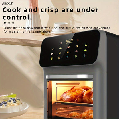 1pc Gmbin Electric Air Fryer Oven, 9L Large Capacity, 1350W Power, ABS Material, 220-240V European Standard Plug, Intelligent Multifunctional Fryer with Visible Cooking Window, No Deep Frying Required