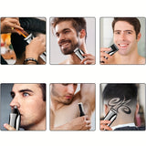 Recortador de barba para hombre, inalámbrico, para bigote, nariz, orejas, rostro, kit de aseo todo en uno, recargable por USB y con pantalla LED (1 juego)