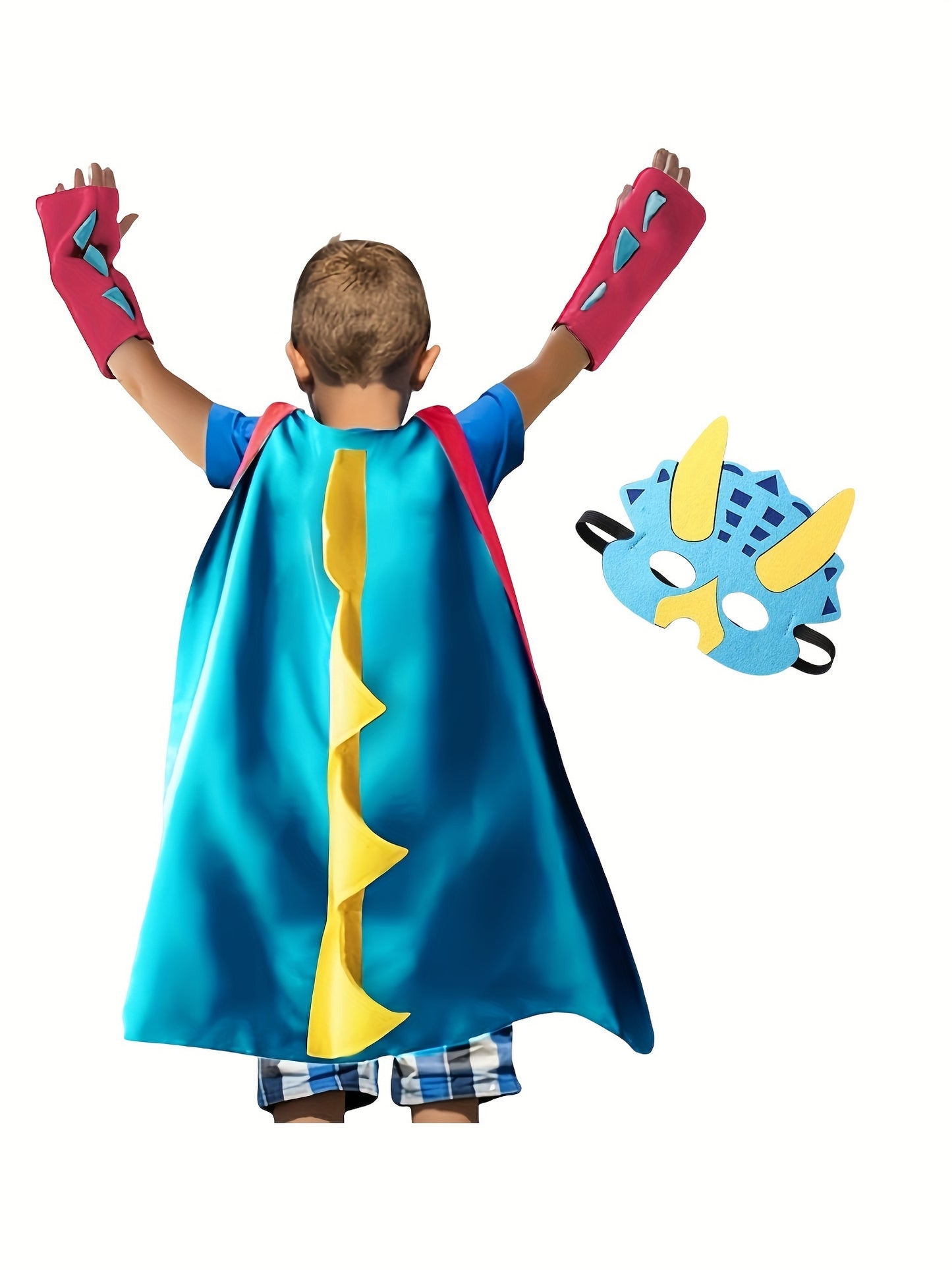 Boys Dinosaur Cape With Mask, Dragon-Wings Cloak For Halloween And Christmas, Suitable For Animal Party For Boys And Girls