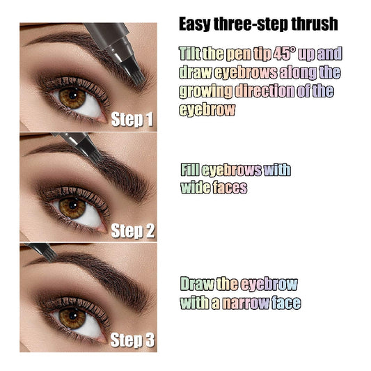 Lápiz de cejas resistente al agua, microblading con 4 cabezales divididos, maquillaje natural para cejas (5 colores)