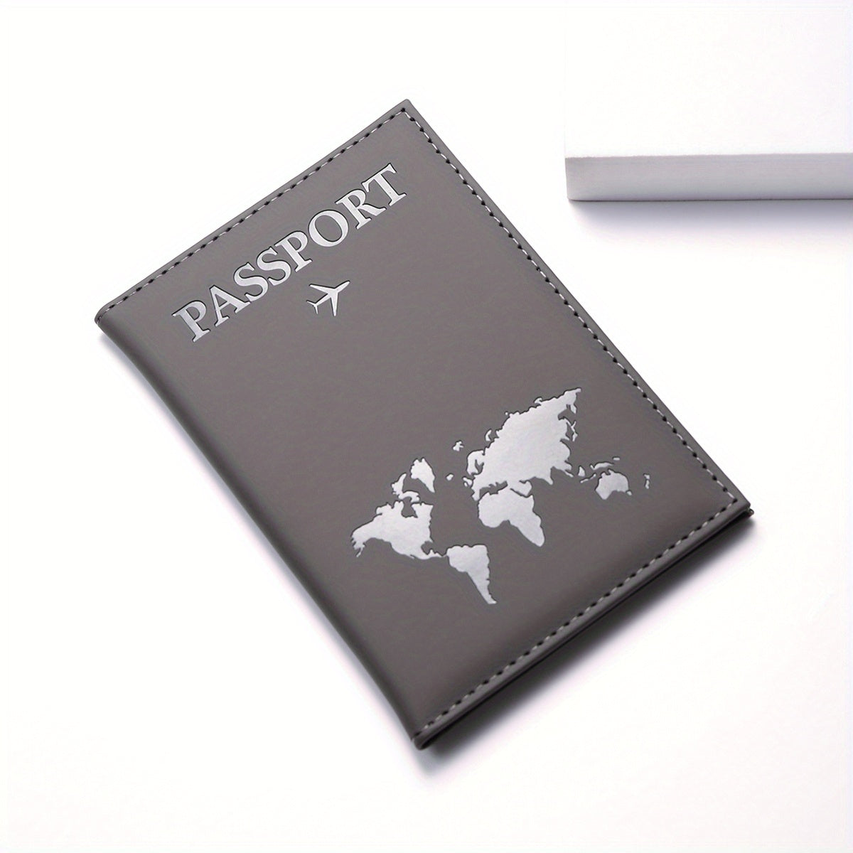 1pc Minimalist PU Leather Travel Passport Holder, Ticket Holder