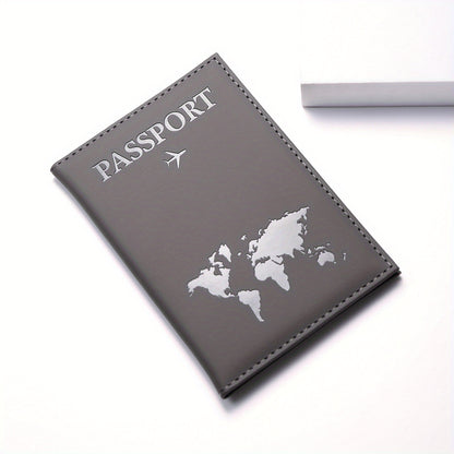 1pc Minimalist PU Leather Travel Passport Holder, Ticket Holder
