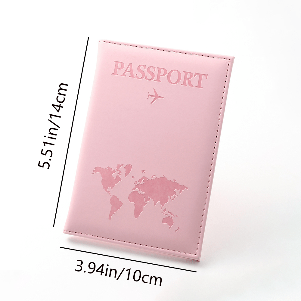 1pc Minimalist PU Leather Travel Passport Holder, Ticket Holder