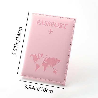 1pc Minimalist PU Leather Travel Passport Holder, Ticket Holder