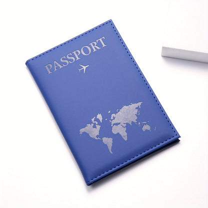 1pc Minimalist PU Leather Travel Passport Holder, Ticket Holder