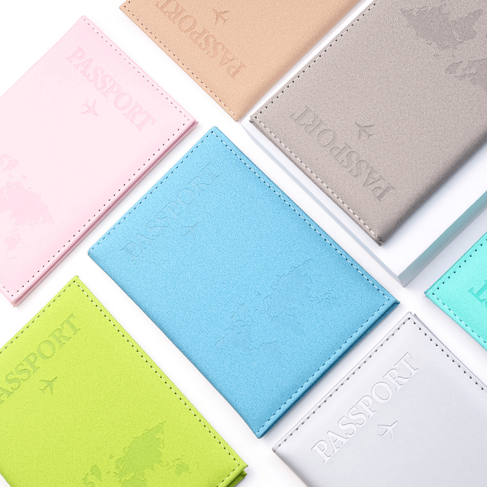 1pc Minimalist PU Leather Travel Passport Holder, Ticket Holder