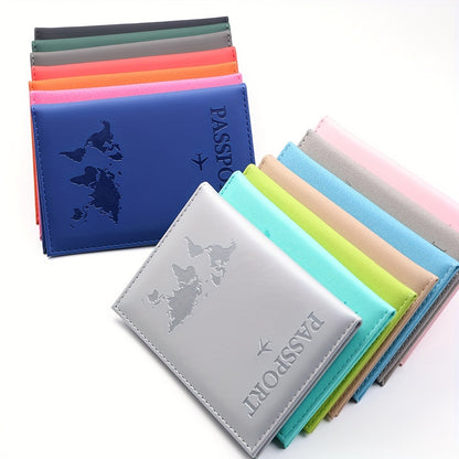 1pc Minimalist PU Leather Travel Passport Holder, Ticket Holder
