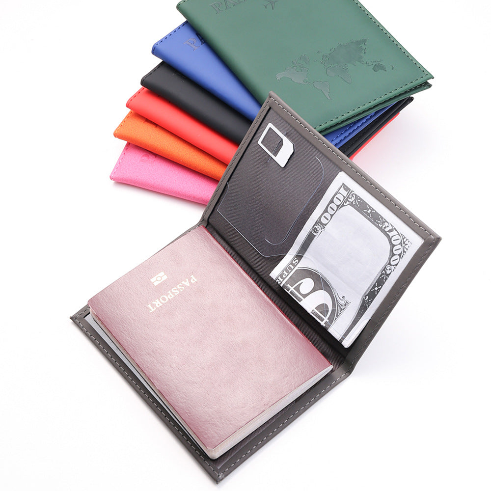 1pc Minimalist PU Leather Travel Passport Holder, Ticket Holder