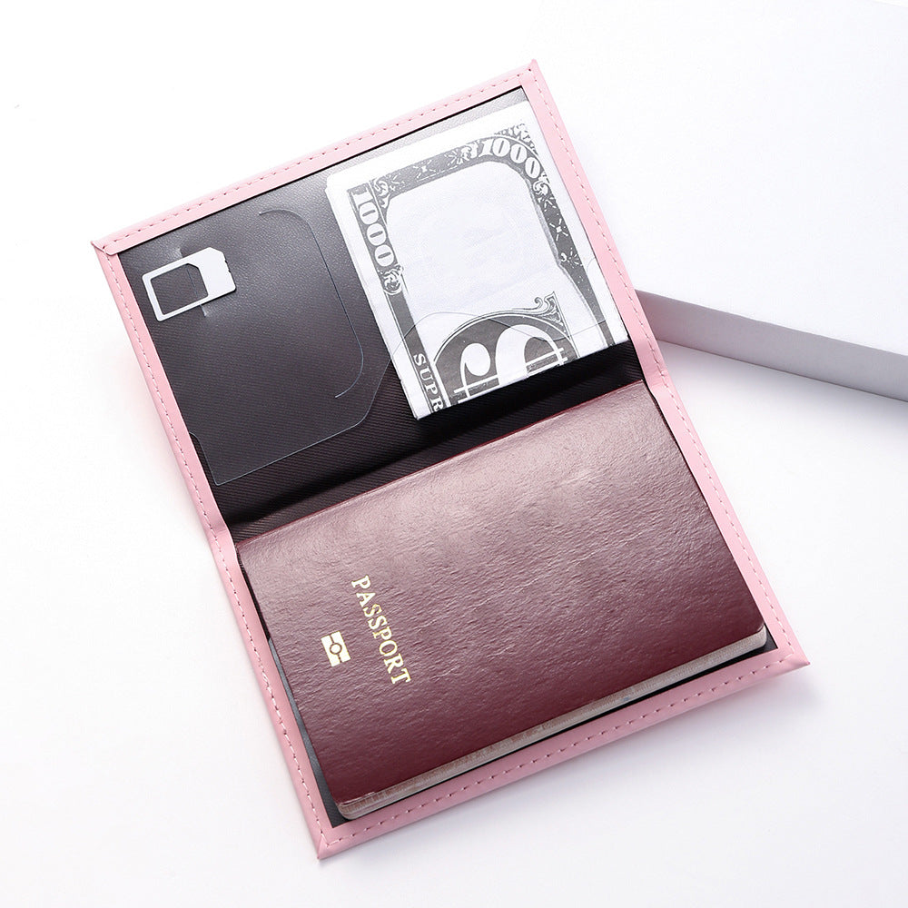 1pc Minimalist PU Leather Travel Passport Holder, Ticket Holder