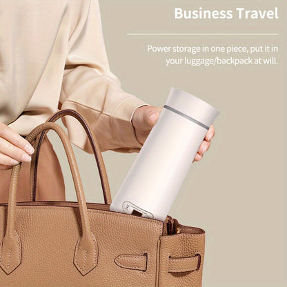 EU Plug Travel Electric Kettle, 350Ml Portable Small Tea Coffee Kettle Water Boiler, Personal Water Heater, with Temperature Control & LED Display, 300W, 304 Stainless Steel, Mini Heated Water Cup for Coffee, Tea, Milk, Soup,
