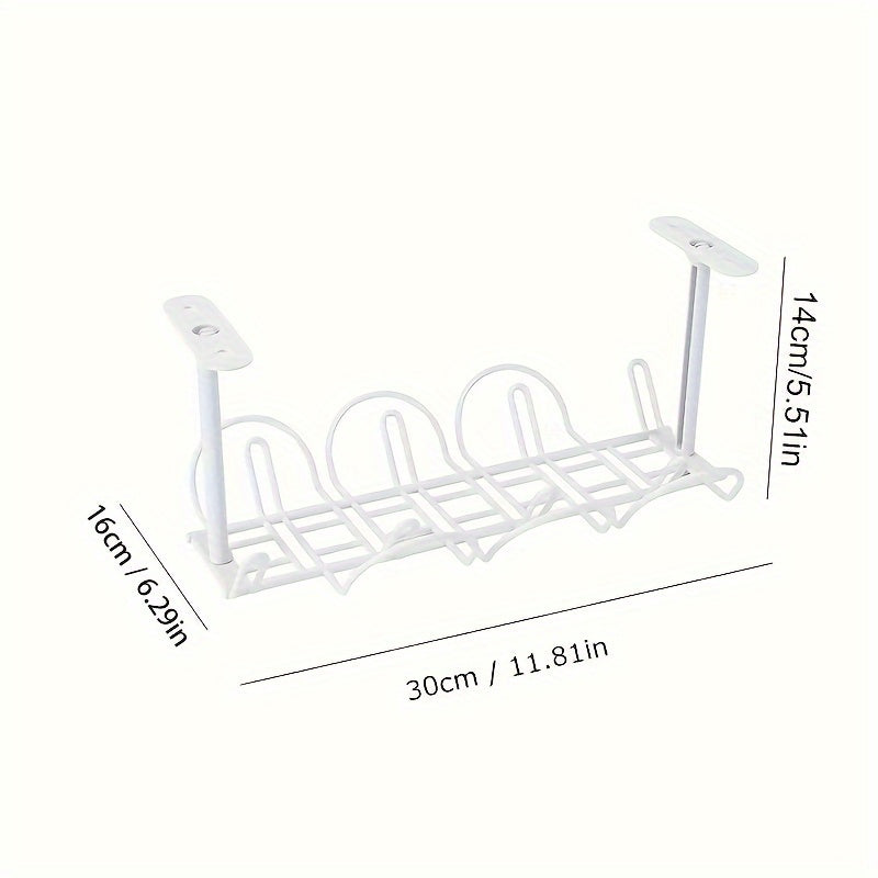1pc Under Desk Cable Management Tray Home Living Room Storage Rack Wire Cord Power Strip Adapter Organizer Shelf For Offices
