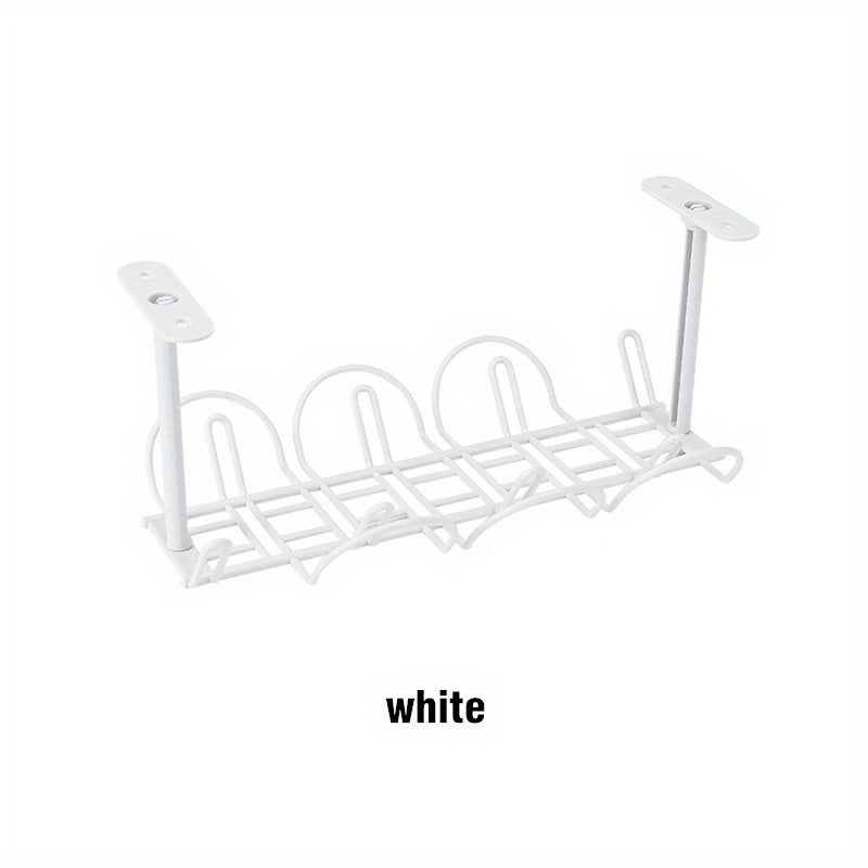 1pc Under Desk Cable Management Tray Home Living Room Storage Rack Wire Cord Power Strip Adapter Organizer Shelf For Offices