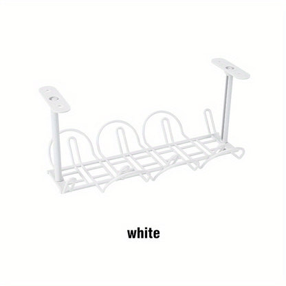 Bandeja organizadora de cables para debajo del escritorio, estante de almacenamiento para el hogar, la sala de estar, el cable de alambre, adaptador de regleta, estante organizador para oficinas.