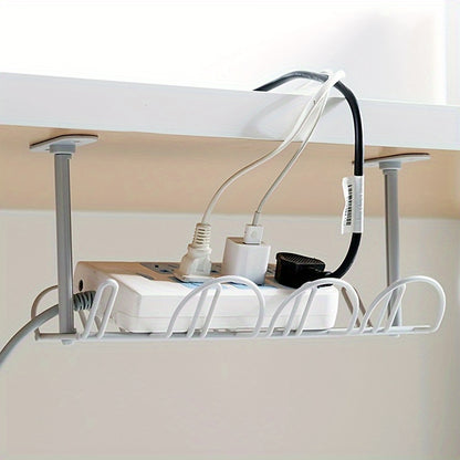 Bandeja organizadora de cables para debajo del escritorio, estante de almacenamiento para el hogar, la sala de estar, el cable de alambre, adaptador de regleta, estante organizador para oficinas.