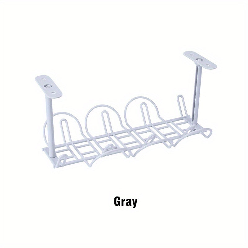 1pc Under Desk Cable Management Tray Home Living Room Storage Rack Wire Cord Power Strip Adapter Organizer Shelf For Offices