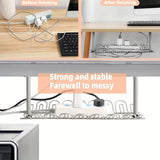 1pc Under Desk Cable Management Tray Home Living Room Storage Rack Wire Cord Power Strip Adapter Organizer Shelf For Offices