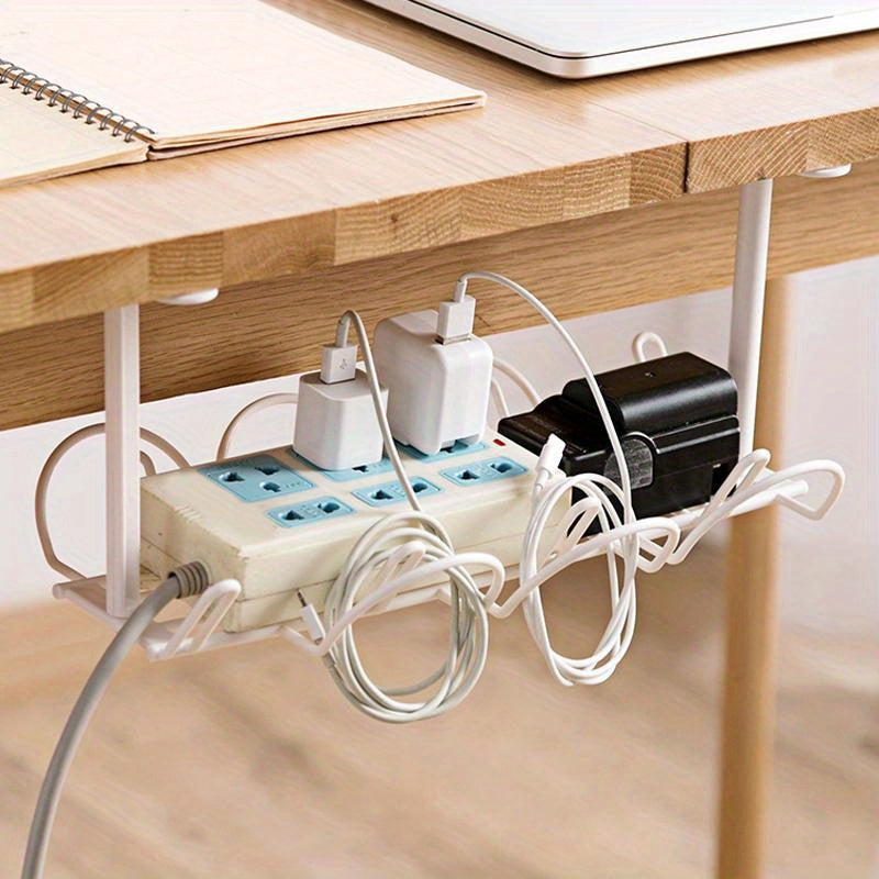 1pc Under Desk Cable Management Tray Home Living Room Storage Rack Wire Cord Power Strip Adapter Organizer Shelf For Offices