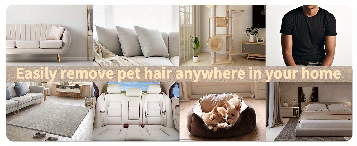 Pet Hair Remover - Lint Roller For Pet Hair - Cat And Dog Hair Remover For Couch, Furniture, Carpet, Car Seat, Reusable Roller W/Self-Cleaning Base - Upgraded Animal Fur Removal Tool