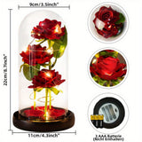 1pc, Birthday Gifts For Her, Artificial Rose In Dome, LED Light Up Rose Gift Decoration, Enchanted Gift For Women For Mother's Day, Christmas Day, Valentine's Day, Birthday, Rose Lamp (Battery Not Included)