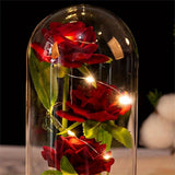 1pc, Birthday Gifts For Her, Artificial Rose In Dome, LED Light Up Rose Gift Decoration, Enchanted Gift For Women For Mother's Day, Christmas Day, Valentine's Day, Birthday, Rose Lamp (Battery Not Included)