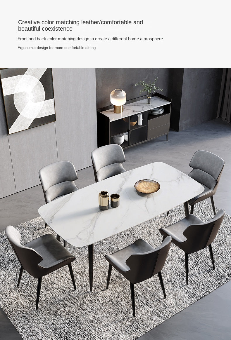 UVR Light Luxury Exquisite Dining Chair Nordic Modern Simple High-grade Cushion Thickened Comfortable Backrest Chair Household
