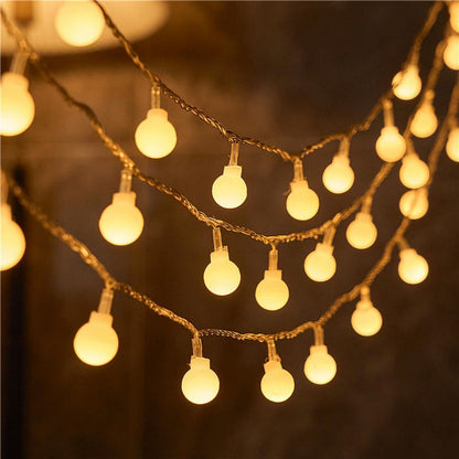 1pc, Sphere String Lights, Battery Operated Indoor Fairy Lights, For Indoor & Outdoor, Party, Wedding And Holiday Decorations New Year Warm White