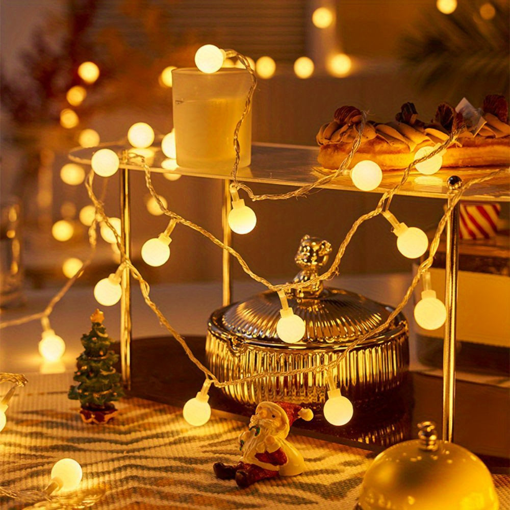 1pc, Sphere String Lights, Battery Operated Indoor Fairy Lights, For Indoor &amp; Outdoor, Party, Wedding And Holiday Decorations New Year Warm White