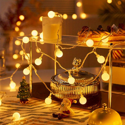 1pc, Sphere String Lights, Battery Operated Indoor Fairy Lights, For Indoor &amp; Outdoor, Party, Wedding And Holiday Decorations New Year Warm White