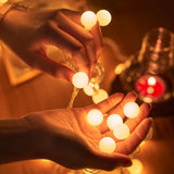 1pc, Sphere String Lights, Battery Operated Indoor Fairy Lights, For Indoor &amp; Outdoor, Party, Wedding And Holiday Decorations New Year Warm White