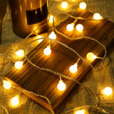 1pc, Sphere String Lights, Battery Operated Indoor Fairy Lights, For Indoor &amp; Outdoor, Party, Wedding And Holiday Decorations New Year Warm White