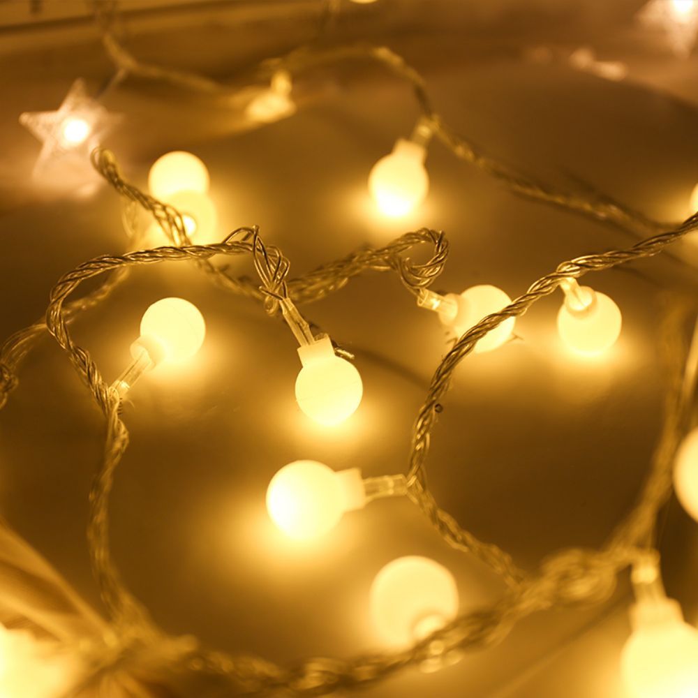 1pc, Sphere String Lights, Battery Operated Indoor Fairy Lights, For Indoor &amp; Outdoor, Party, Wedding And Holiday Decorations New Year Warm White