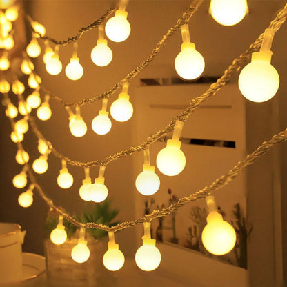 1pc, Sphere String Lights, Battery Operated Indoor Fairy Lights, For Indoor &amp; Outdoor, Party, Wedding And Holiday Decorations New Year Warm White