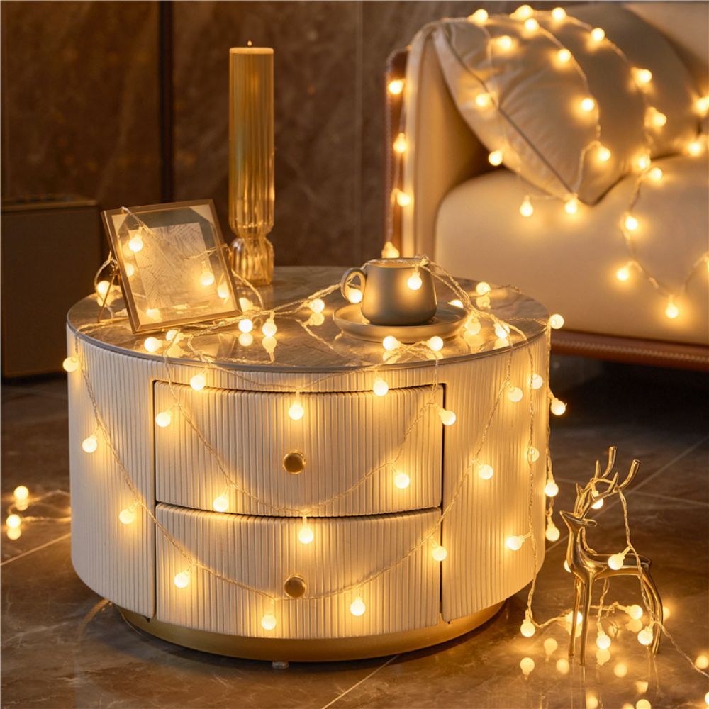 1pc, Sphere String Lights, Battery Operated Indoor Fairy Lights, For Indoor &amp; Outdoor, Party, Wedding And Holiday Decorations New Year Warm White