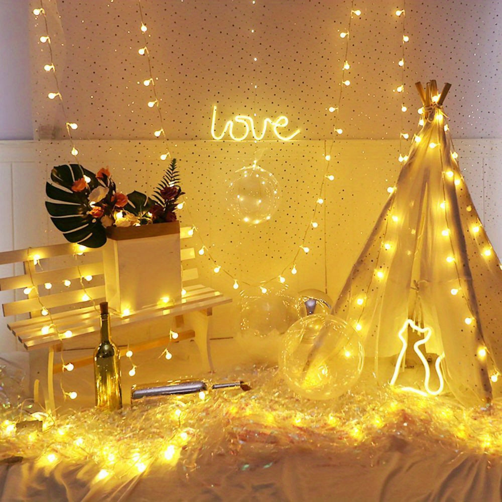 1pc, Sphere String Lights, Battery Operated Indoor Fairy Lights, For Indoor &amp; Outdoor, Party, Wedding And Holiday Decorations New Year Warm White
