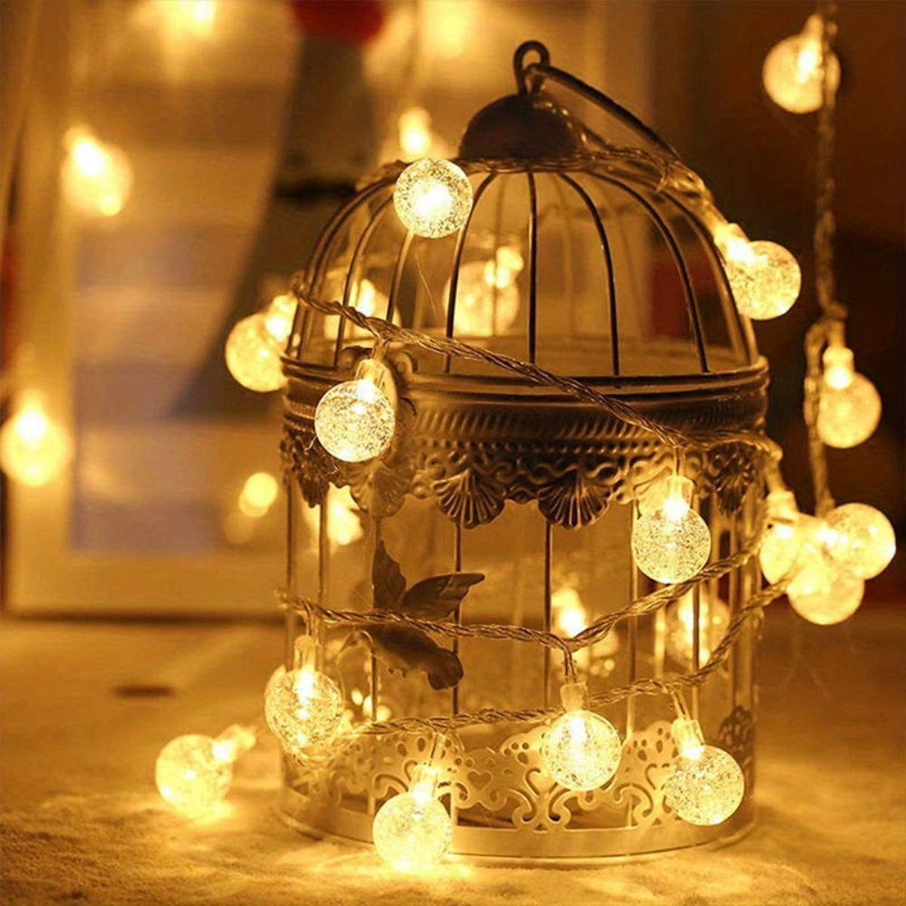 1pc, LED Bubble Ball String Lights, Battery Operated Indoor Fairy Lights, For Indoor Outdoor, Party, Wedding and Holiday Decorations New Year