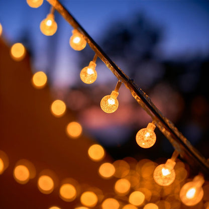 1 guirnalda de luces LED con forma de bola de burbujas, funciona con pilas, ideal para interiores y exteriores, fiestas, bodas y decoración navideña.