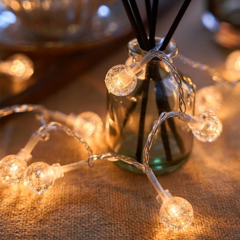 1pc, LED Bubble Ball String Lights, Battery Operated Indoor Fairy Lights, For Indoor Outdoor, Party, Wedding and Holiday Decorations New Year